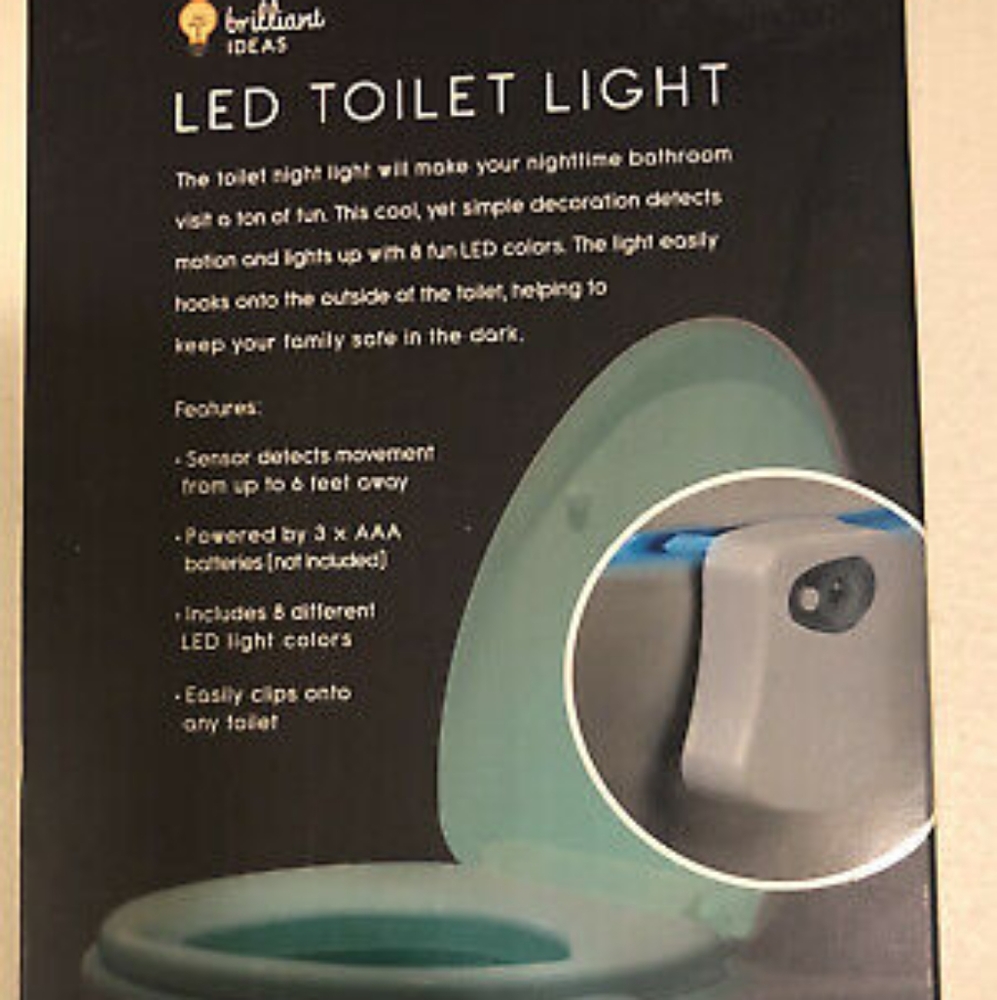 Brilliant Ideas LED Toilet Light With Built in Motion Detector 8 Colors